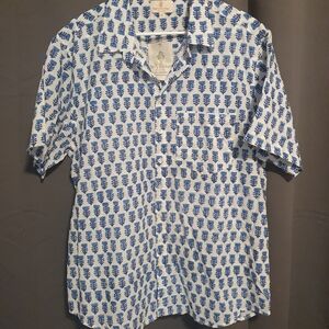 Perry Walker Collecrive Blue and White Patterned Men's Shirt